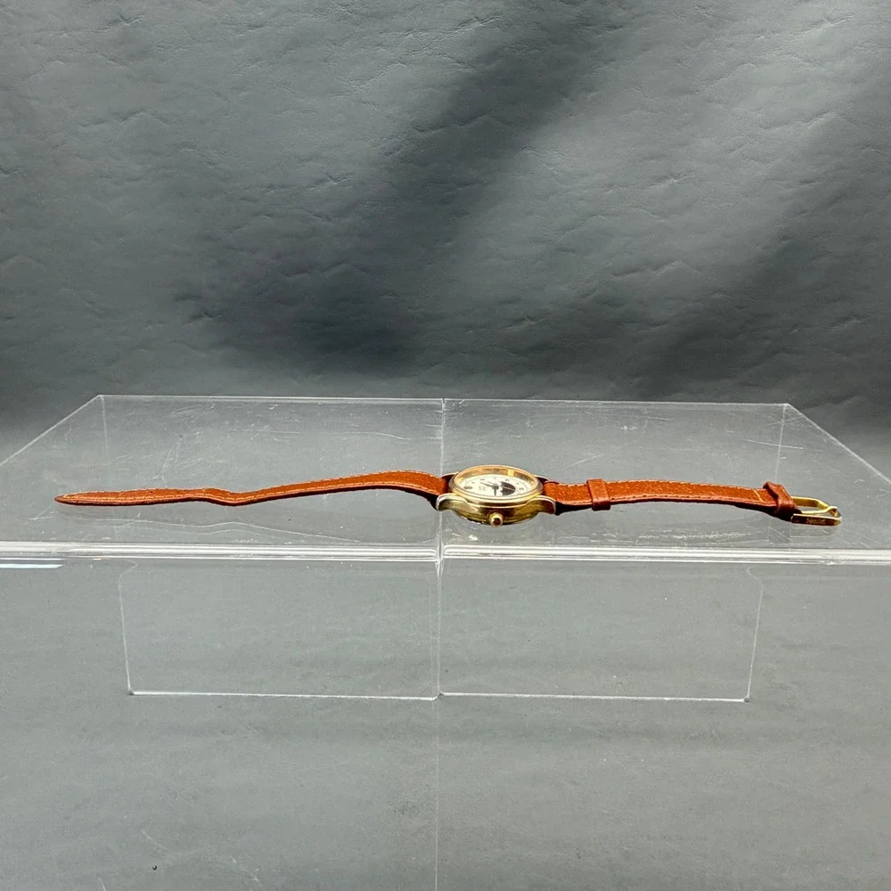 Vintage Timex 364 T Cell Sun & Moon Japan Genuine Pigskin Strap Dead Battery